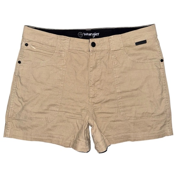 Wrangler ATG Women’s Tan Linen Blend Canvas Hike Shorts Size 10 Outdoor Casual - Picture 1 of 7